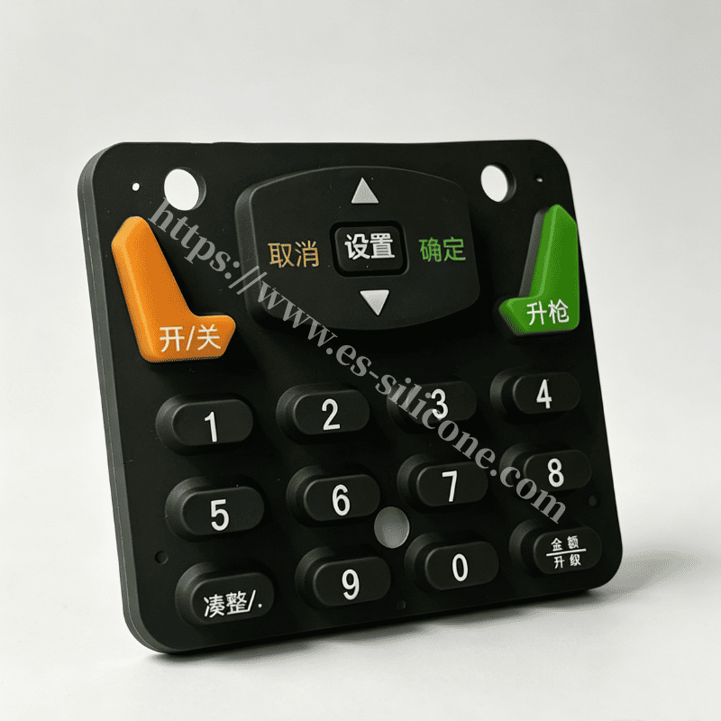 Teclado de silicone personalizado de 3 cores para terminais de pagamento