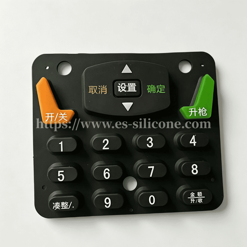 Teclado de silicone personalizado de 3 cores para terminais de pagamento