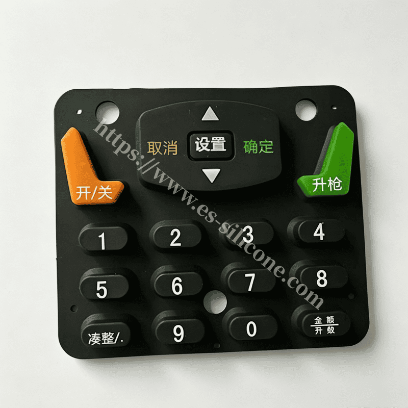 Teclado de silicone personalizado de 3 cores para terminais de pagamento