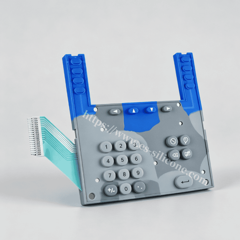 Teclado de silicone durável para máquinas de atendimento em escritórios e controle de acesso