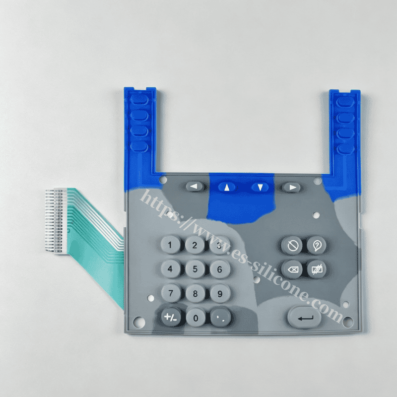 Teclado de silicone durável para máquinas de atendimento em escritórios e controle de acesso