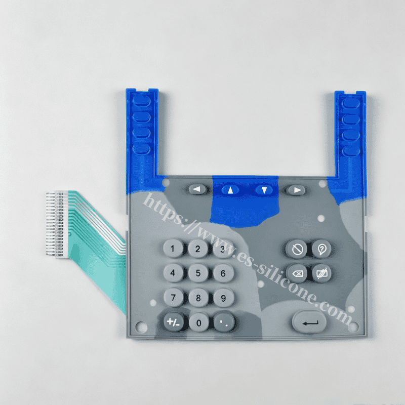 Teclado de silicone durável para máquinas de atendimento em escritórios e controle de acesso