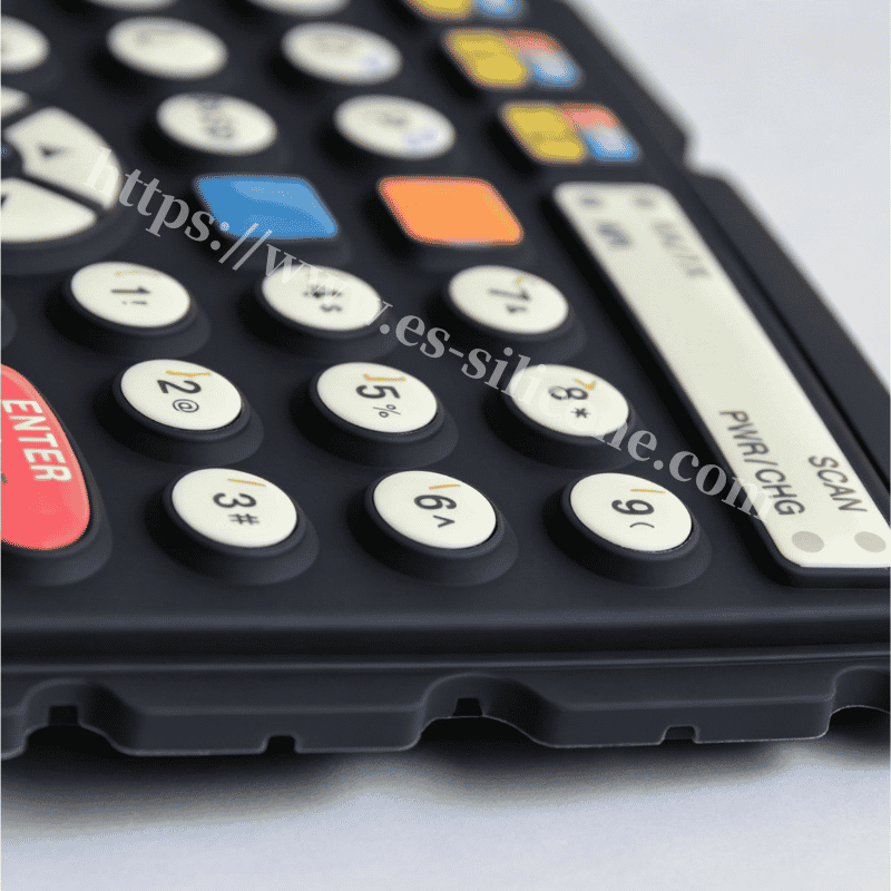 Teclado de silicone antimanchas para terminais de dados