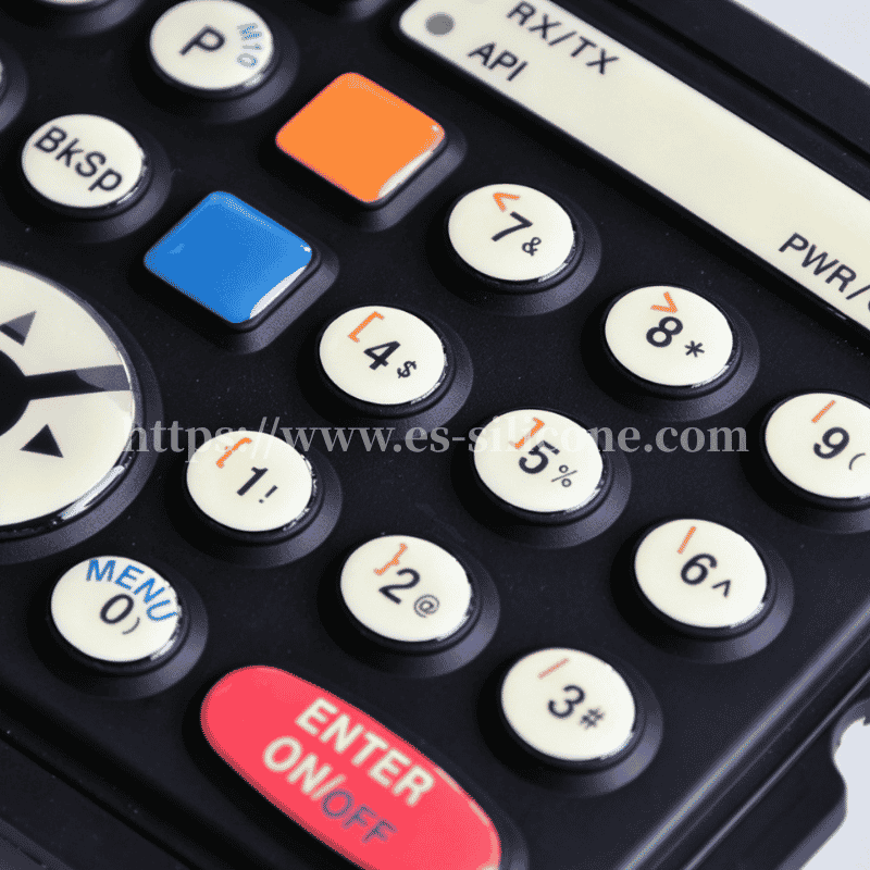 Teclado de silicone antimanchas para terminais de dados