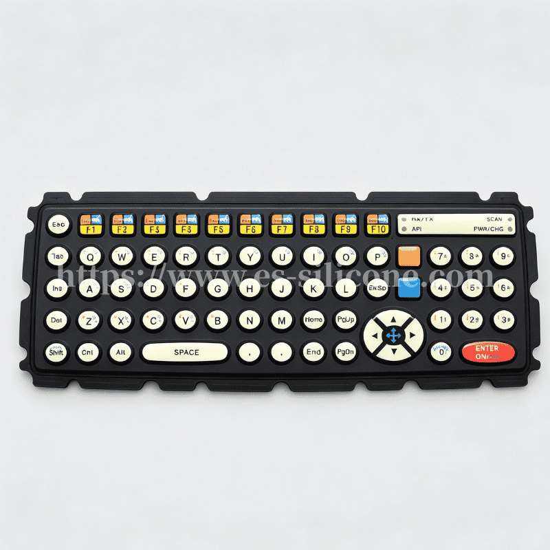Teclado de silicone antimanchas para terminais de dados