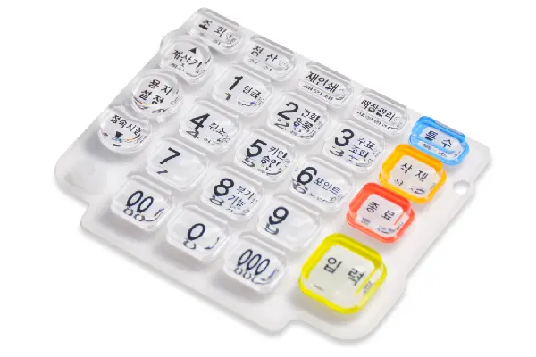Botões de cristal para terminais financeiros POS