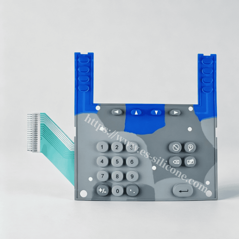 Teclado de silicone durável para máquinas de atendimento em escritórios e controle de acesso