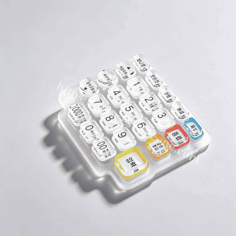 Teclado de silicone cristal P+R com legendas coreanas para terminais de entrada de senha PAX K200