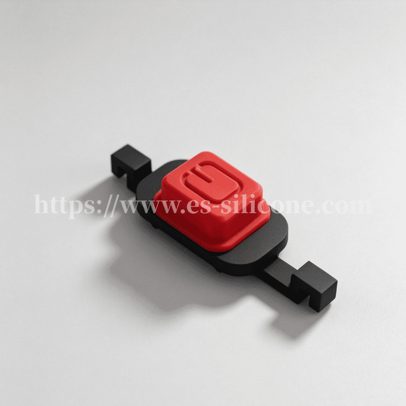 Tecla lateral de silicone com feedback tátil suave para dispositivos portáteis e vestíveis